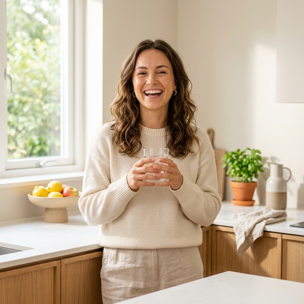 Frau fühlt sich wohl